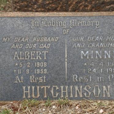 HUTCHINSON Albert 1908-1959 &amp; Minnie 1914-1985