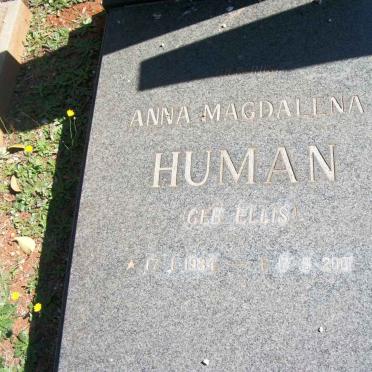 HUMAN Anna Magdalena nee ELLIS 1934-2001