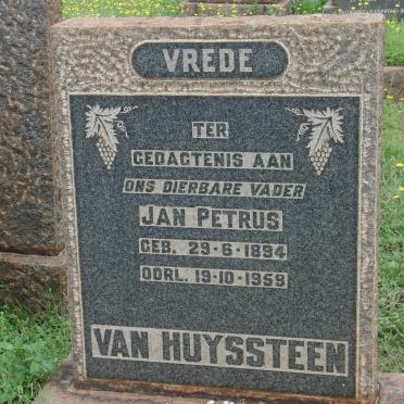 HUYSSTEEN Jan Petrus, van 1894-1959
