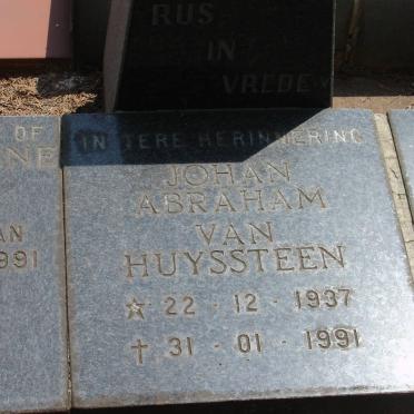 HUYSSTEEN Johan Abraham, van 1937-1991