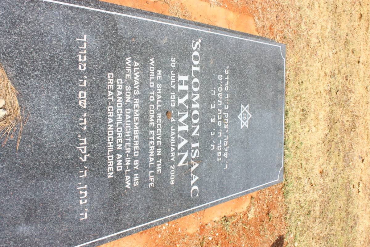 HYMAN Solomon Isaac 1913-2009