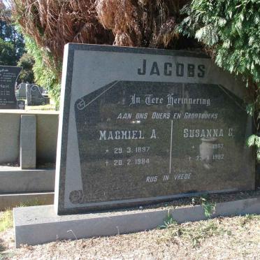 JACOBS Machiel A. 1897-1984 &amp; Susanna C. 1903-1982
