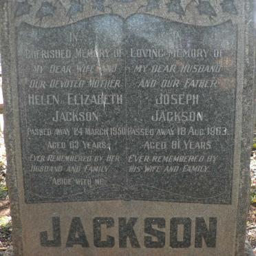 JACKSON Joseph -1963 &amp; Helen Elizabeth -1950