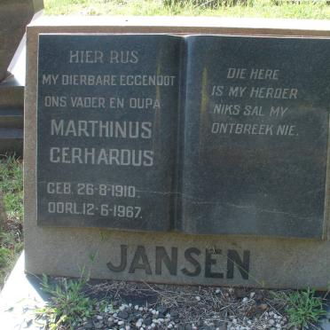 JANSEN Marthinus Gerhardus 1910-1967