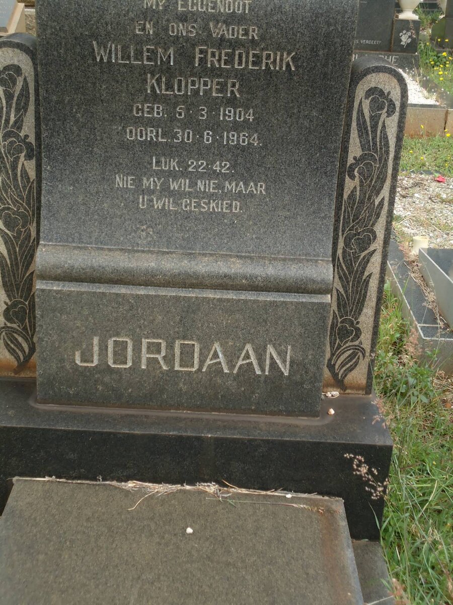 JORDAAN Willem Frederik Klopper 1904-1964