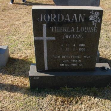 JORDAAN Thekla Louise nee MEYER 1918-1998