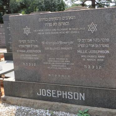 JOSEPHSON Hyman -1958 &amp; Millie -1959