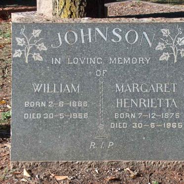 JOHNSON William 1866-1956 &amp; Margaret Hanrietta 1875-1965