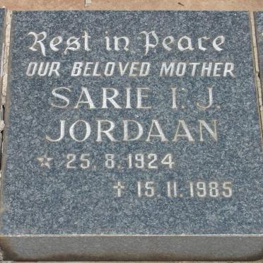 JORDAAN Sarie I.J. 1924-1985