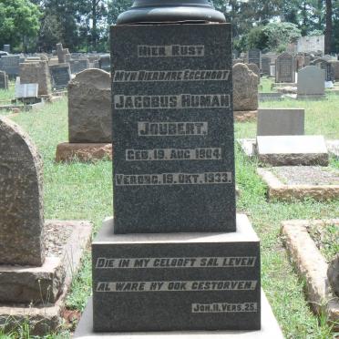JOUBERT Jacobus Human 1904-1933