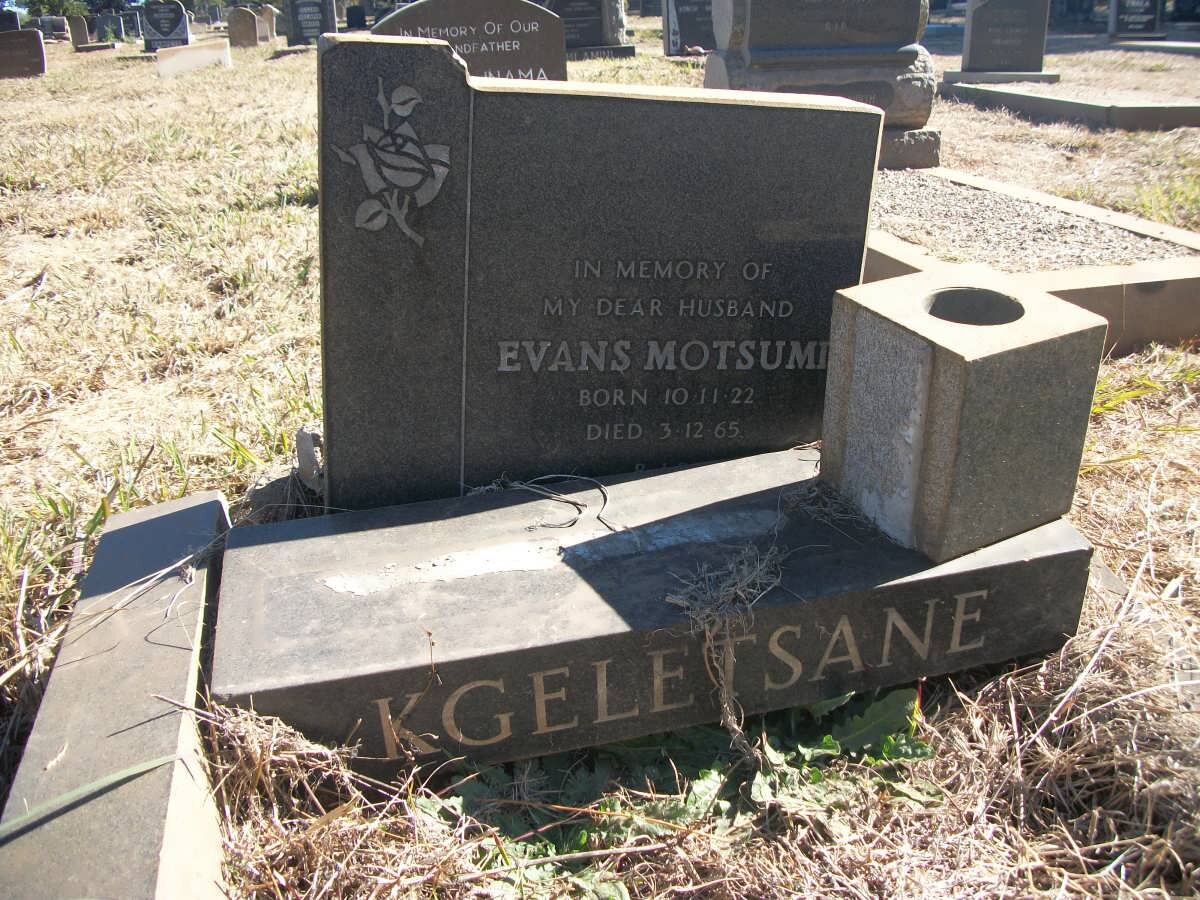 KGELETSANE Evans Motsumi 1922-1965