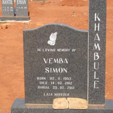 KHAMBULE Vemba Simon 1953-2012
