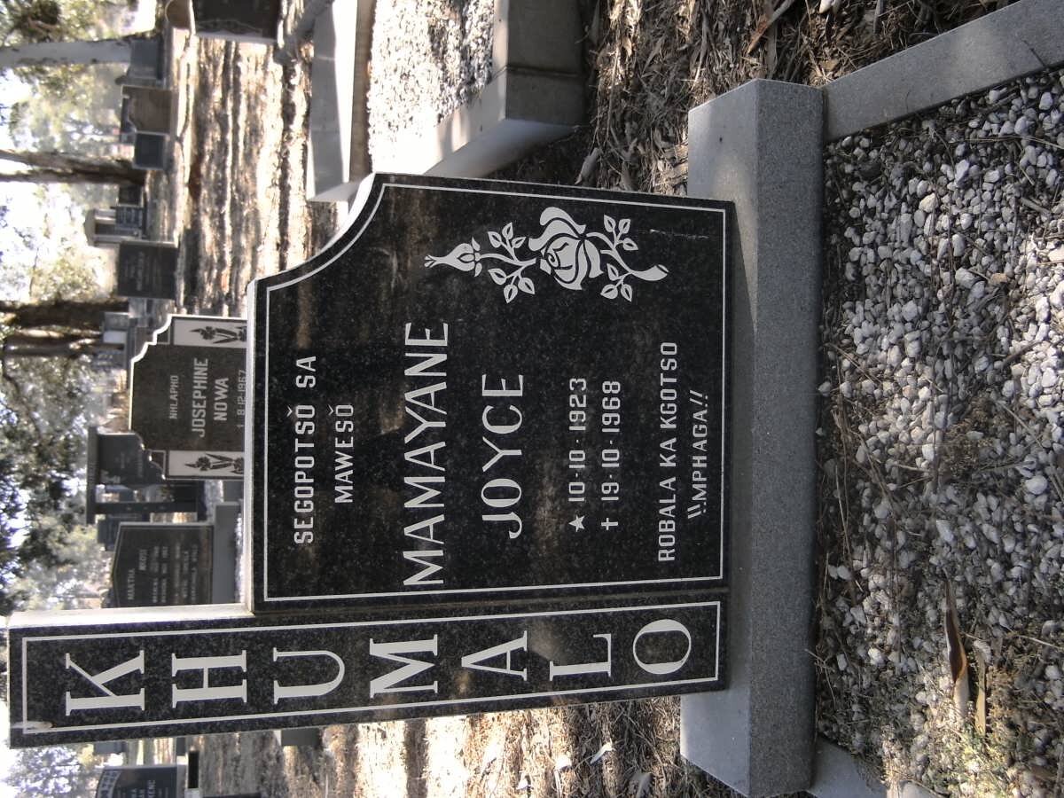 KHUMALO Mamayane Joyce 21923-1968