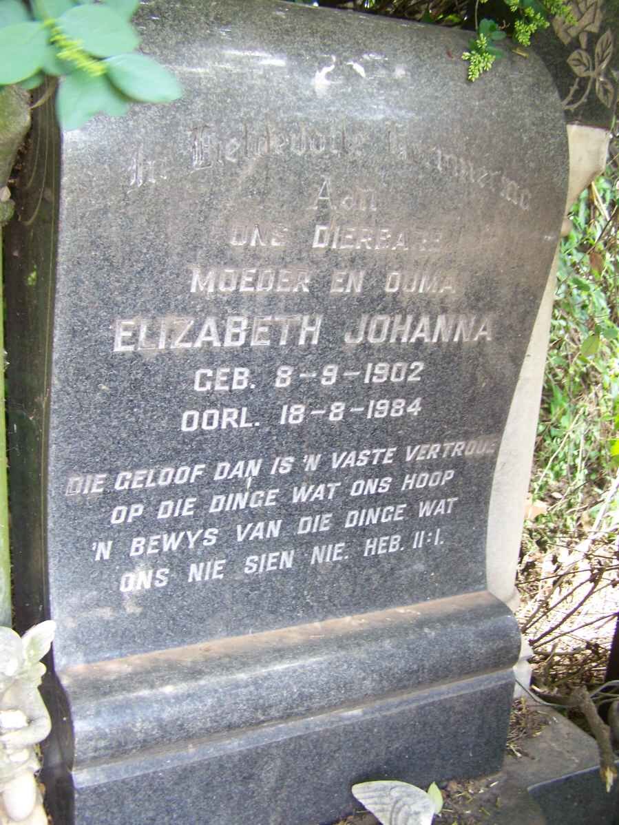 KALLMEYER Elizabeth Johanna 1902-1984