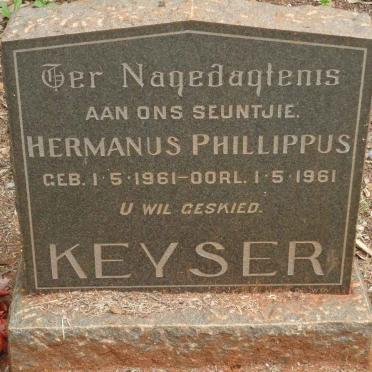 KEYSER Hermanus Phillippus 1961-1961