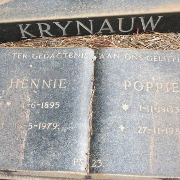 KRYNAUW Hennie 1895-1979 &amp; Poppie 1903-1981