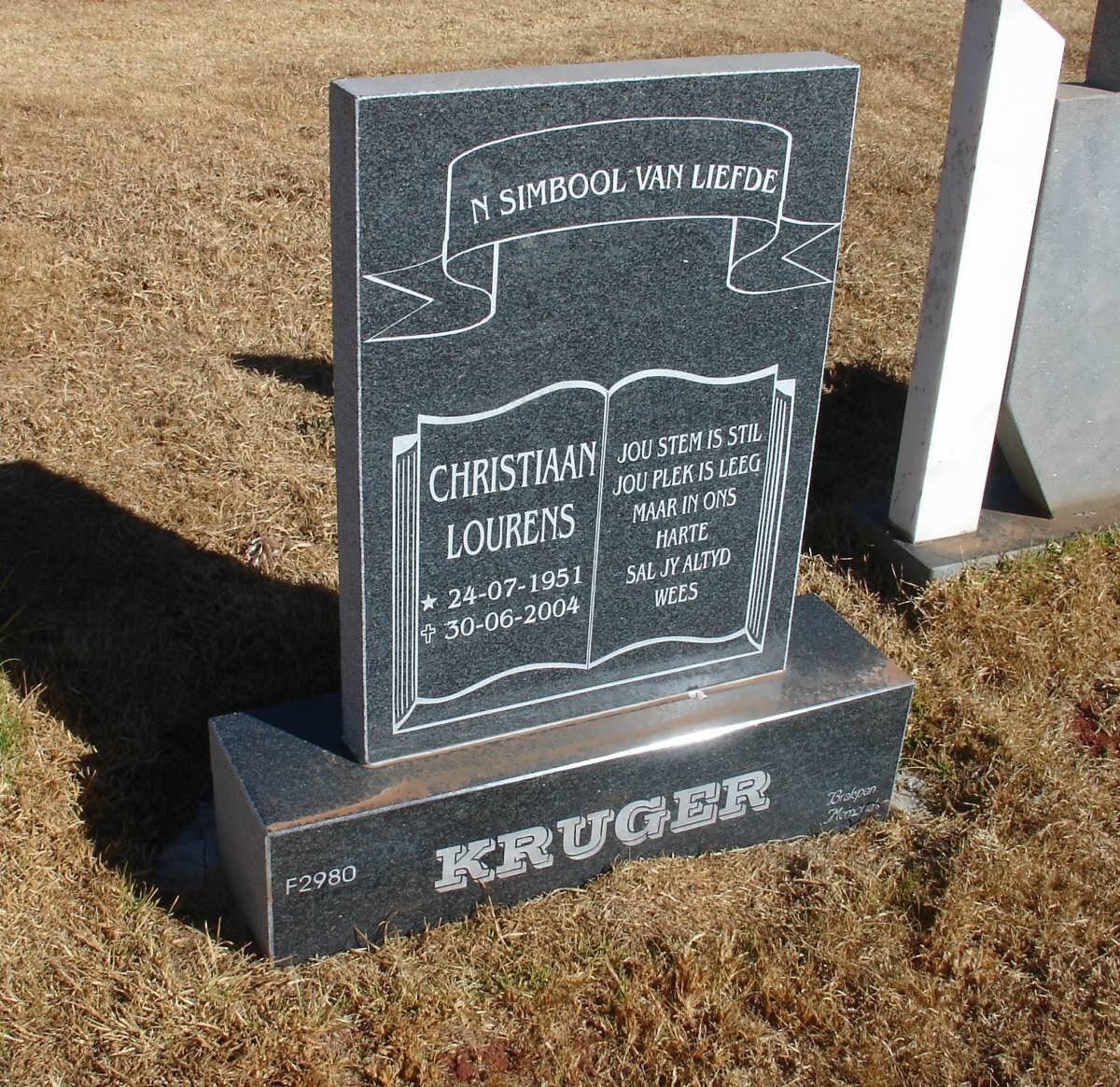 KRUGER Christiaan Lourens 1951-2004