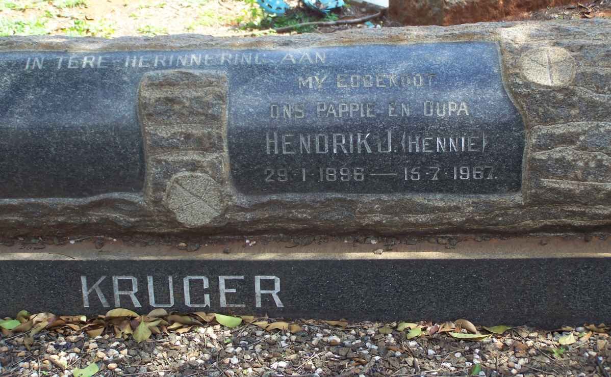 KRUGER Hendrik J. 1896-1967