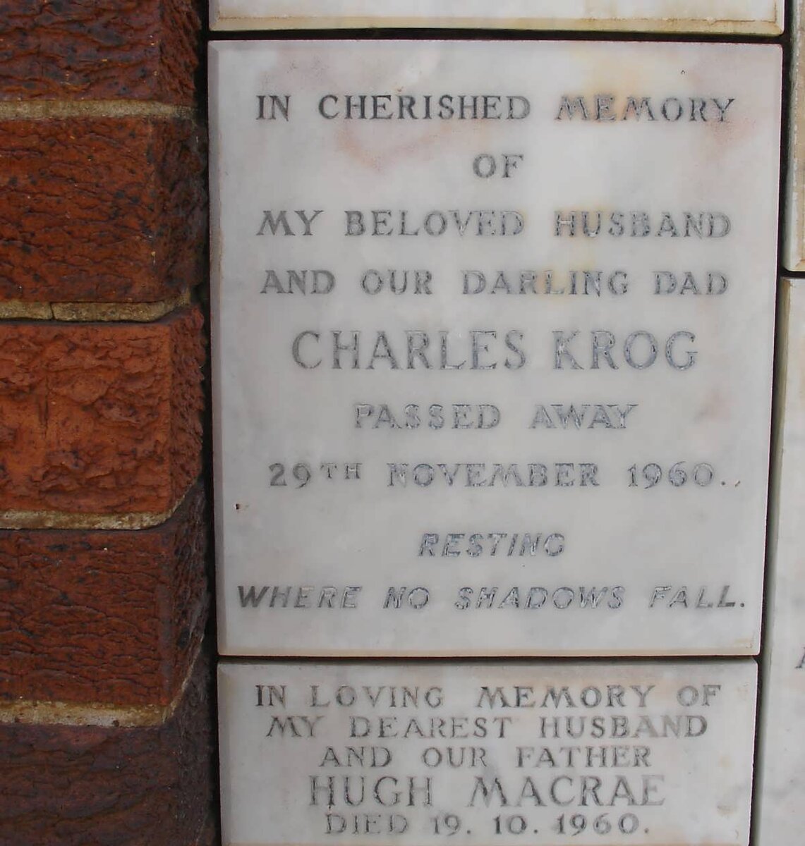 KROG Charles -1960 :: MACRAE Hugh -1960