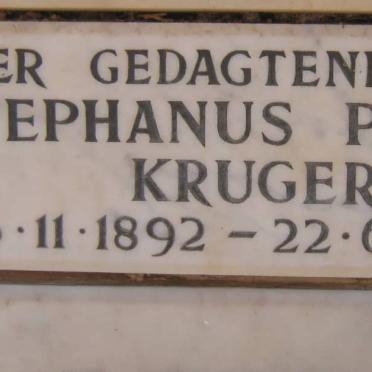 KRUGER Stephanus Petrus 1892-1964