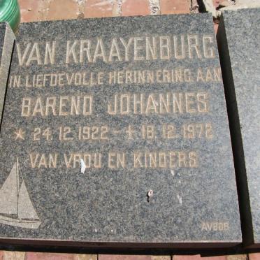 KRAAYENBURG Barend Johannes, van 1922-1972