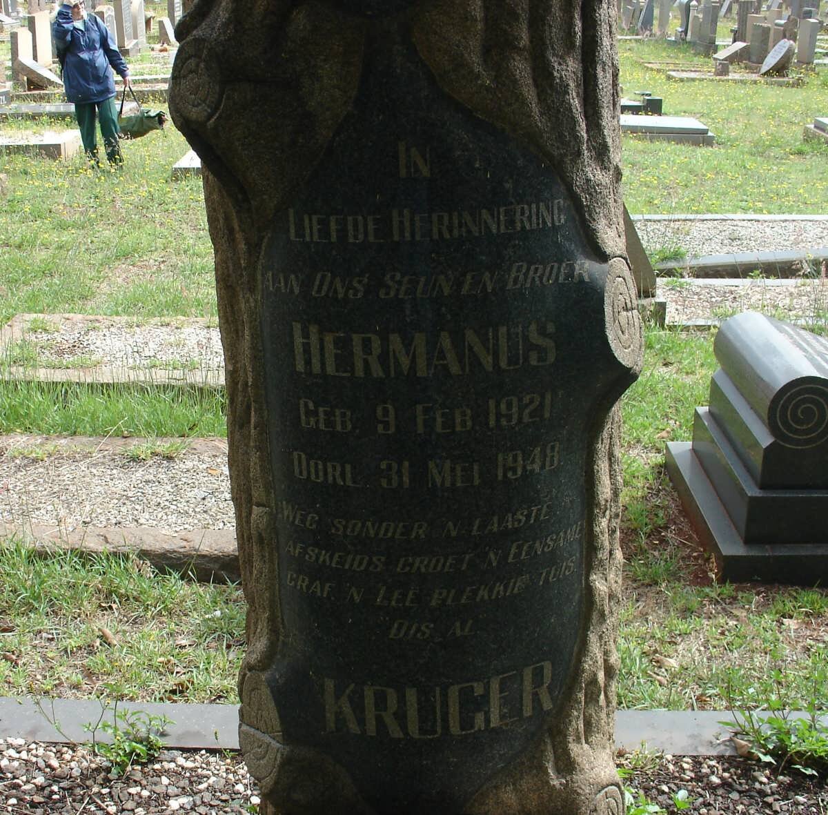 KRUGER Hermanus 1921-1948