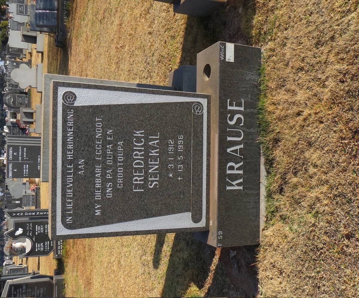 KRAUSE Fredrick Senekal 1912-1956