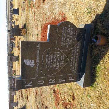 KORFF Johannes Albertus 1934-2006 &amp; Magdalena Johanna 1936-2009