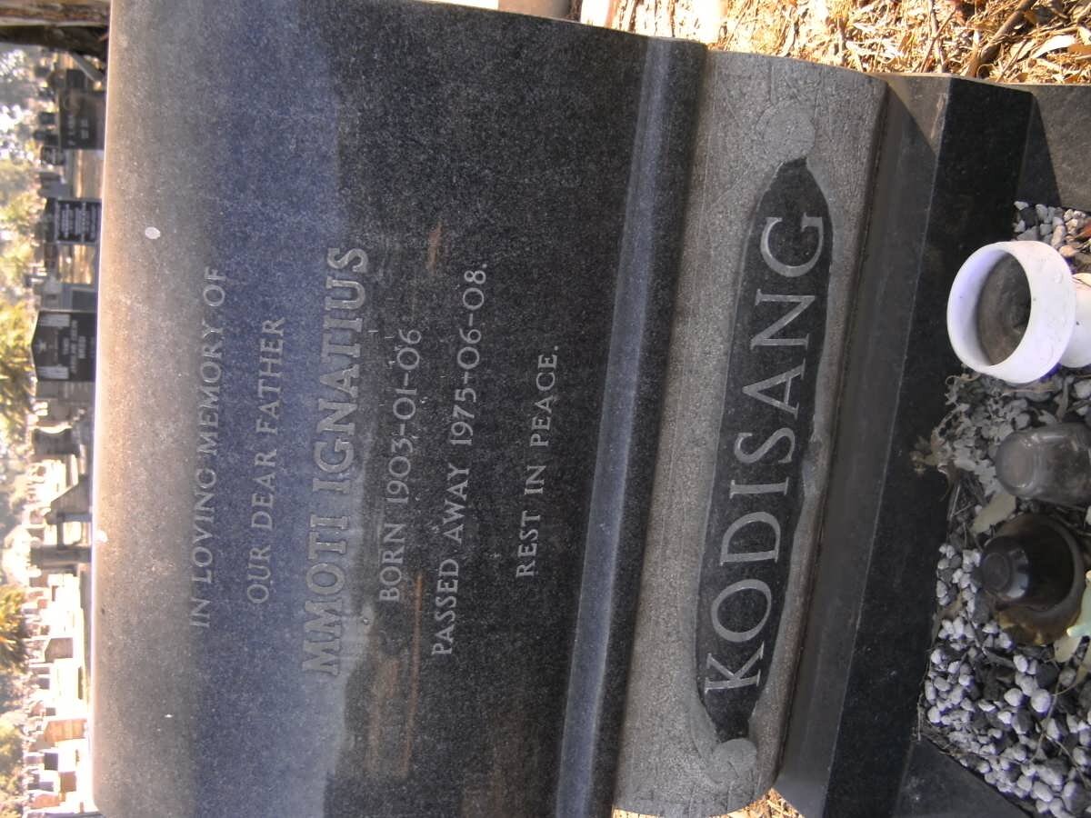 KODISANG Mmoti Ignatius 1903-1975