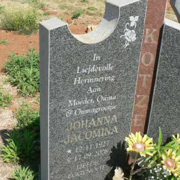 KOTZE Johanna Jacomina 1927-2008