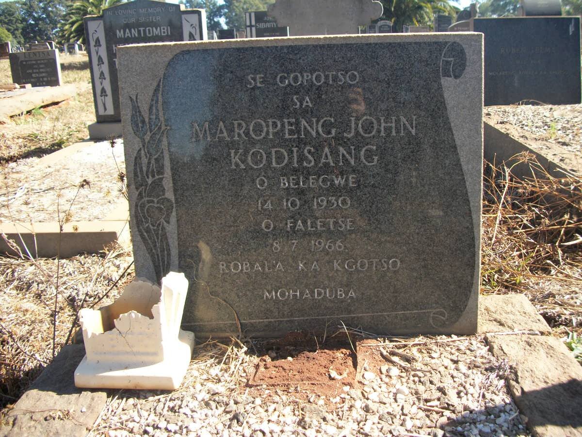 KODISANG Maropeng John 1930-1966