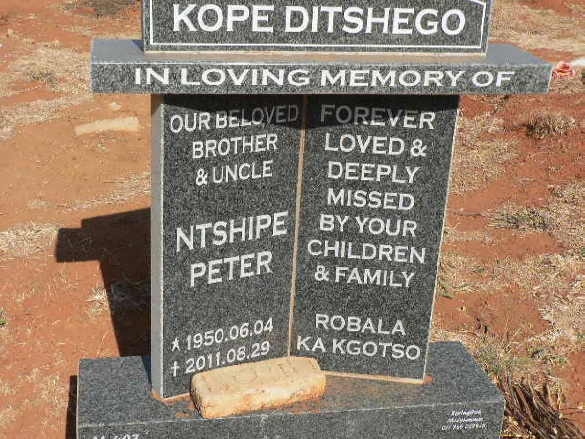 KOPE DITSHEGO Ntshipe Peter 1950-2011