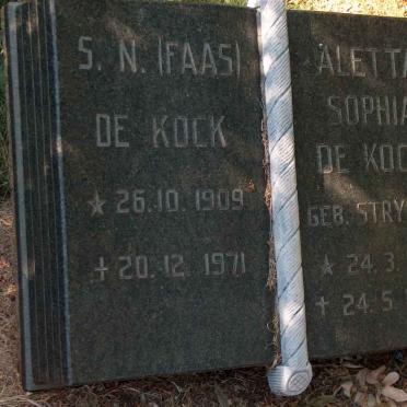 KOCK S.N., de 1909-1971 &amp; Aletta Sophia STRYDOM 1912-1982