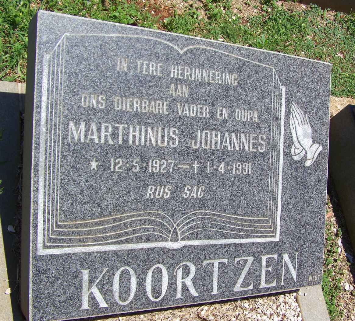KOORTZEN Marthinus Johannes 1927-1991