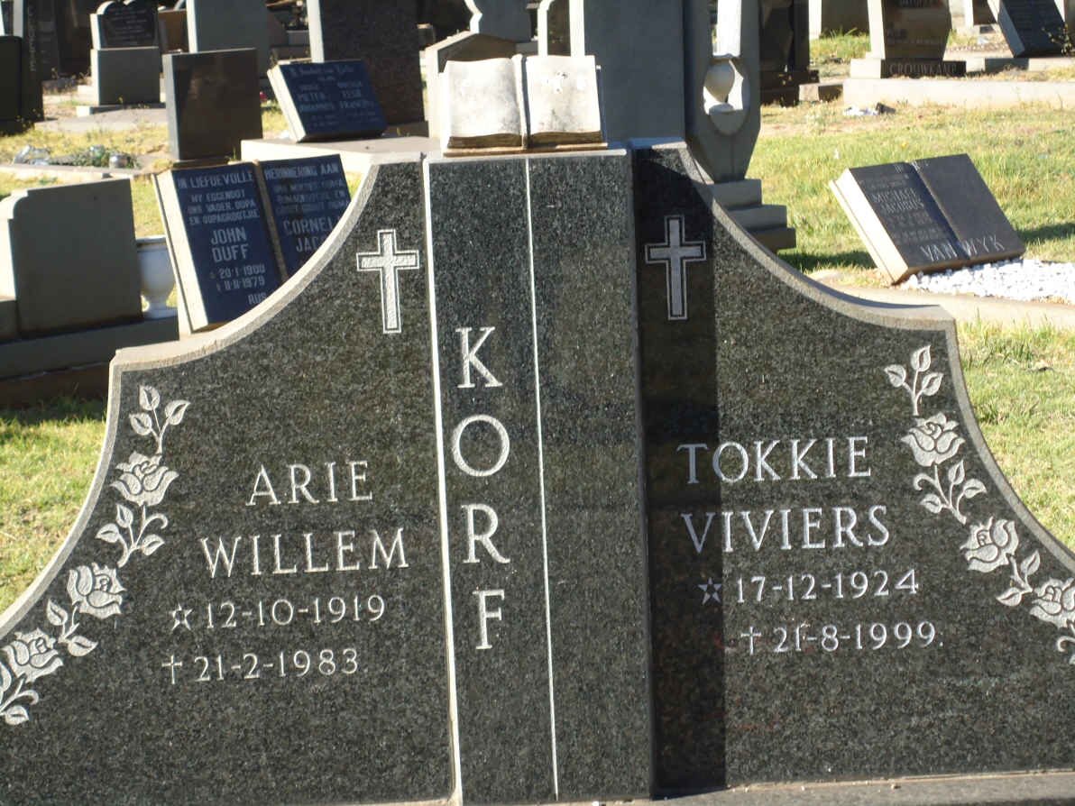 KORF Arie Willem 1919-1983 :: VIVIERS Tokkie 1924-1999