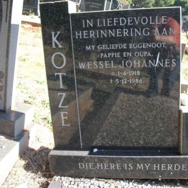 KOTZE Wessel Johannes 1918-1986