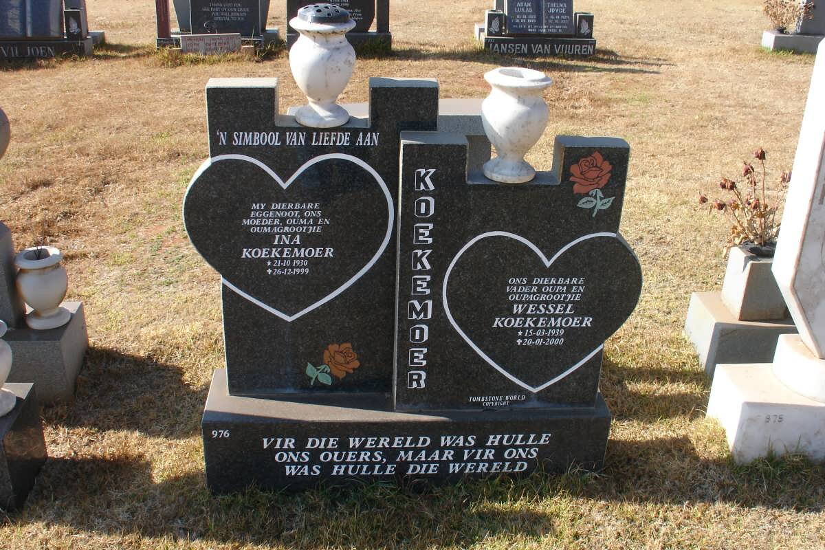 KOEKEMOER Wessel 1939-2004 &amp; Ina 1930-1999