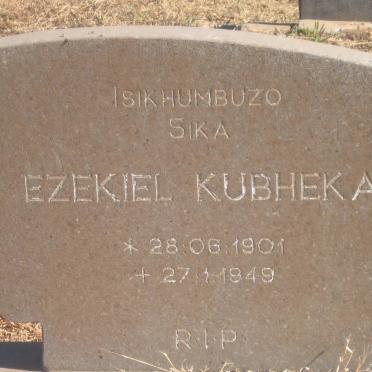 KUBHEKA Ezekiel 1901-1949