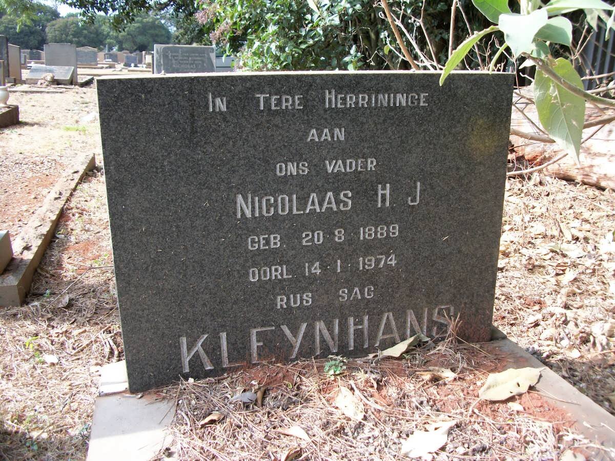 KLEYNHANS Nicolaas H.J. 1889-1974