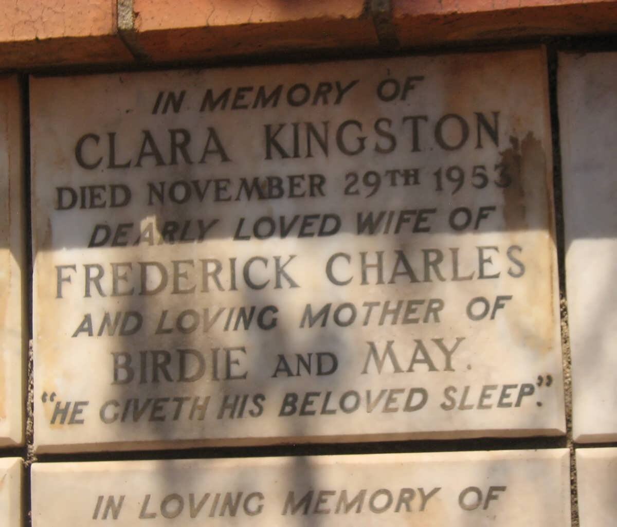 KINGSTON Clara -1953
