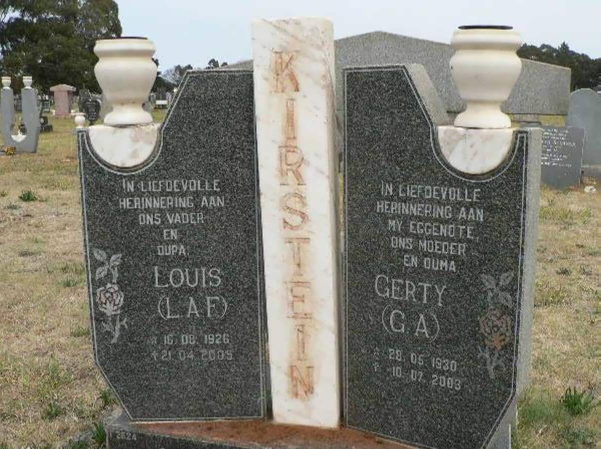 KIRSTEIN L.A.F. 1926-2005 &amp; G.A. 1920-2003