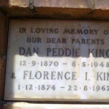KING Dan Peddie 1870-1945 &amp; Florence I. 1874-1967