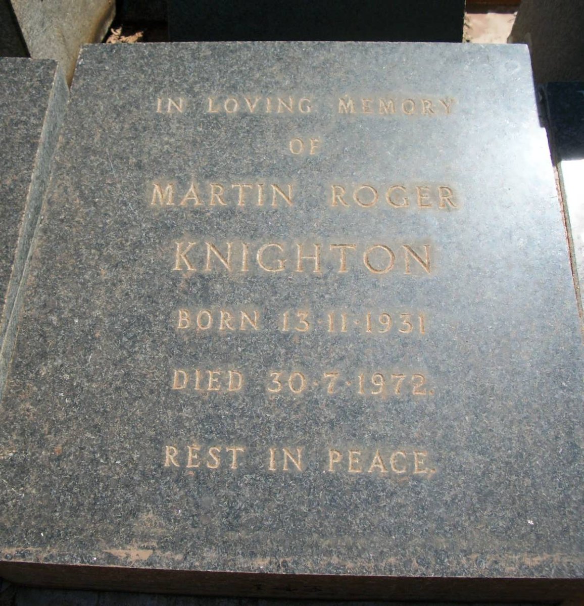 KNIGHTON Martin Roger 1931-1972