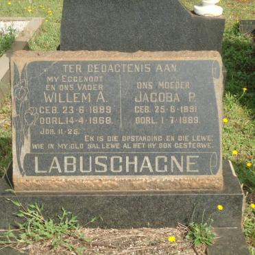 LABUSCHAGNE Willem A. 1889-1968 &amp; Jacoba P. 1891-1969
