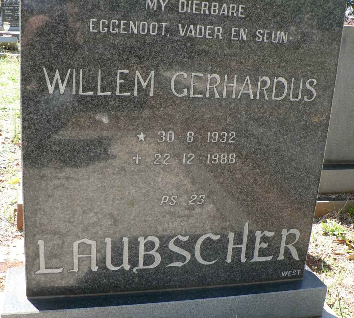 LAUBSCHER Willem Gerhardus 1932-1988