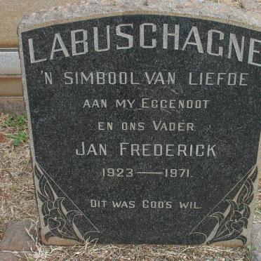 LABUSCHAGNE Jan Frederick 1923-1971