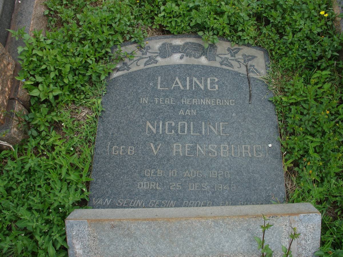 LAING Nicoline nee V.RENSBURG 1920-1948