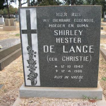 LANGE Shirley Hester, de nee CHRISTIE 1942-1986