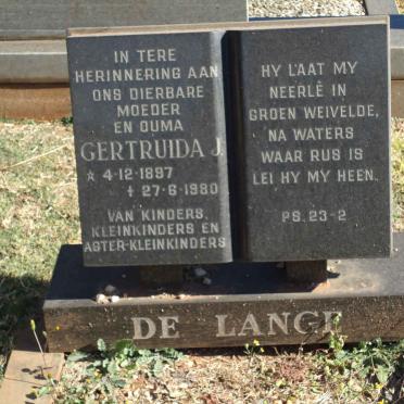 LANGE Gertruida J., de 1897-1980