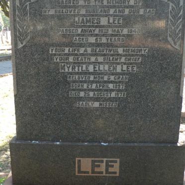 LEE James -1948 &amp; Myrtle Ellen 1897-1978